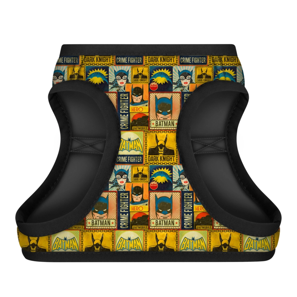 Фото Шлея для собак м'яка WAUDOG Clothes з QR паспортом, малюнок "Бетмен вінтаж", S2, В 46-50 см, С 43-45 см купити за ціною ₴501.00