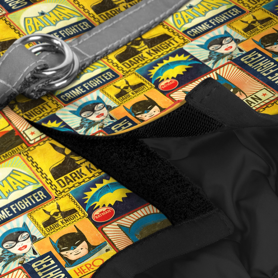 Фото Шлея для собак м'яка WAUDOG Clothes з QR паспортом, малюнок "Бетмен вінтаж", S2, В 46-50 см, С 43-45 см купити за ціною ₴501.00