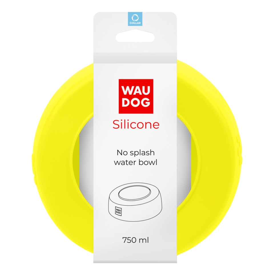 Фото Миска-непроливайка  WAUDOG Silicone, 750 мл жовтий купити за ціною ₴281.00