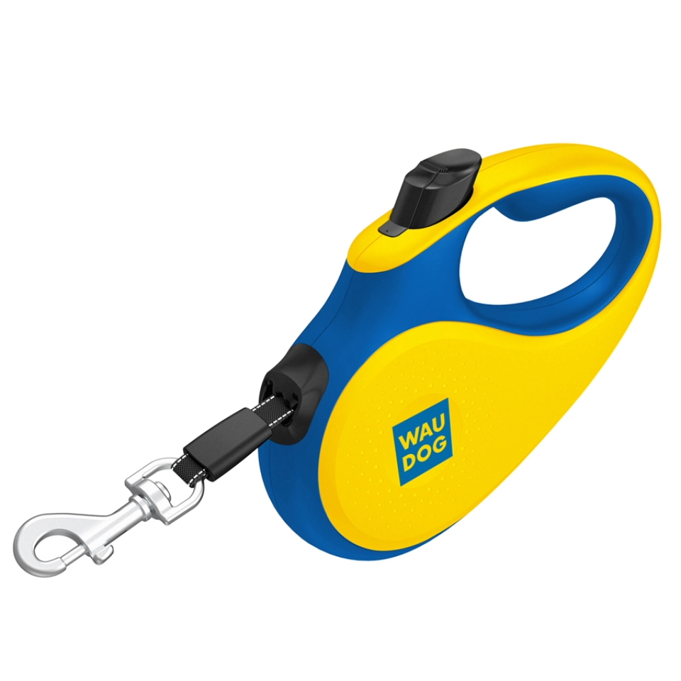 Фото Повідець-рулетка для собак WAUDOG R-leash, малюнок "Colors of freedom", XS, до 12 кг, 3 м, світловідбивна стрічка купити за ціною ₴520.20