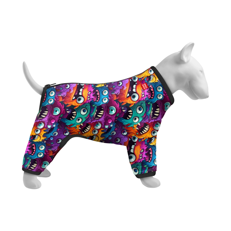 Фото Вітровка для собак WAUDOG Clothes, малюнок "Зубасті монстри", XS30, В 43-45 см, С 27-30 см купити за ціною ₴632.00