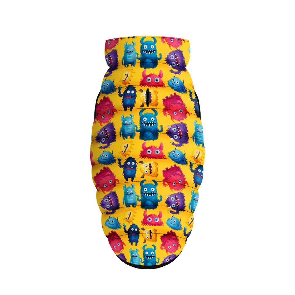 Фото Курточка для собак WAUDOG Clothes малюнок "Мохнаті монстри", S35, В 47-50 см, С 30-33 см купити за ціною ₴741.00