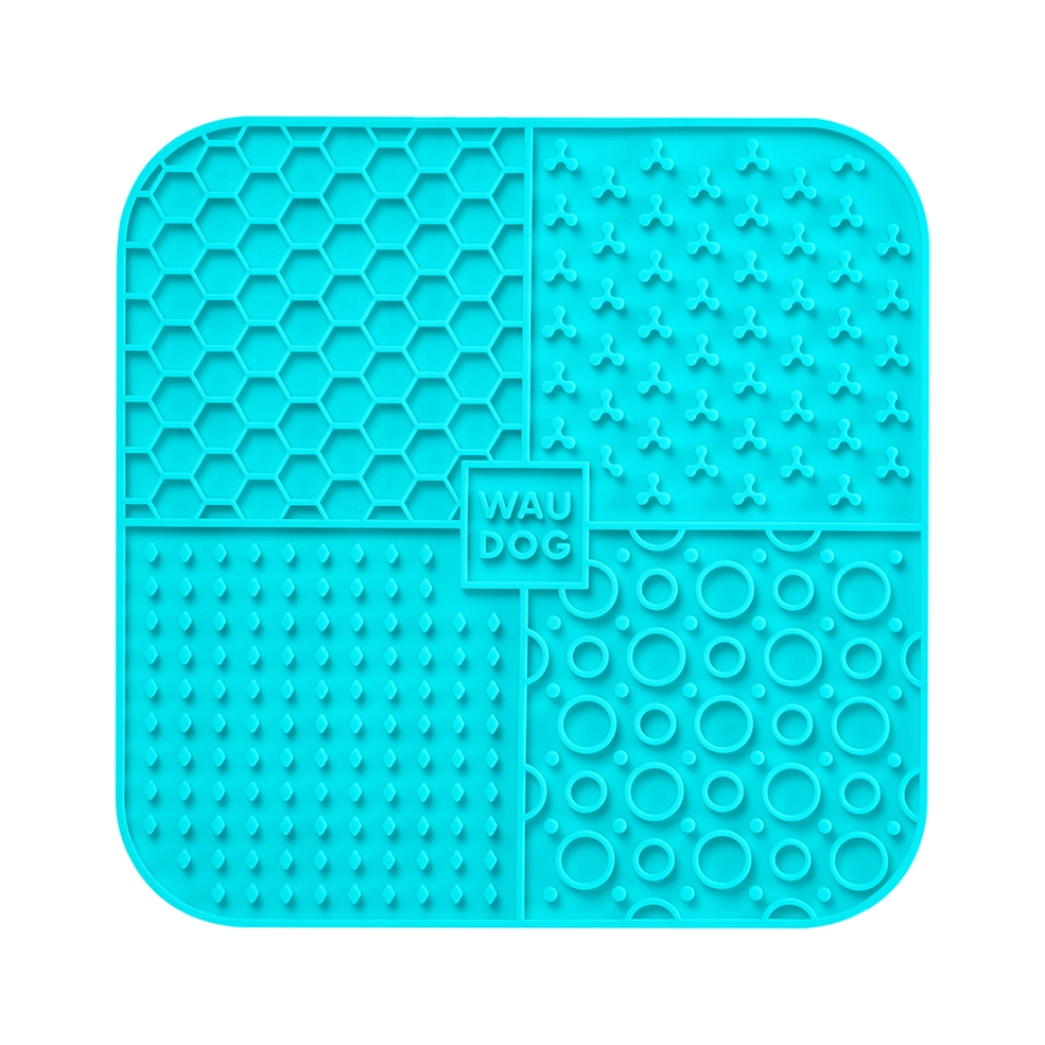 Фото Килимок для злизування WAUDOG Silicone, 190х190х10 мм, блакитний купити за ціною ₴226.00