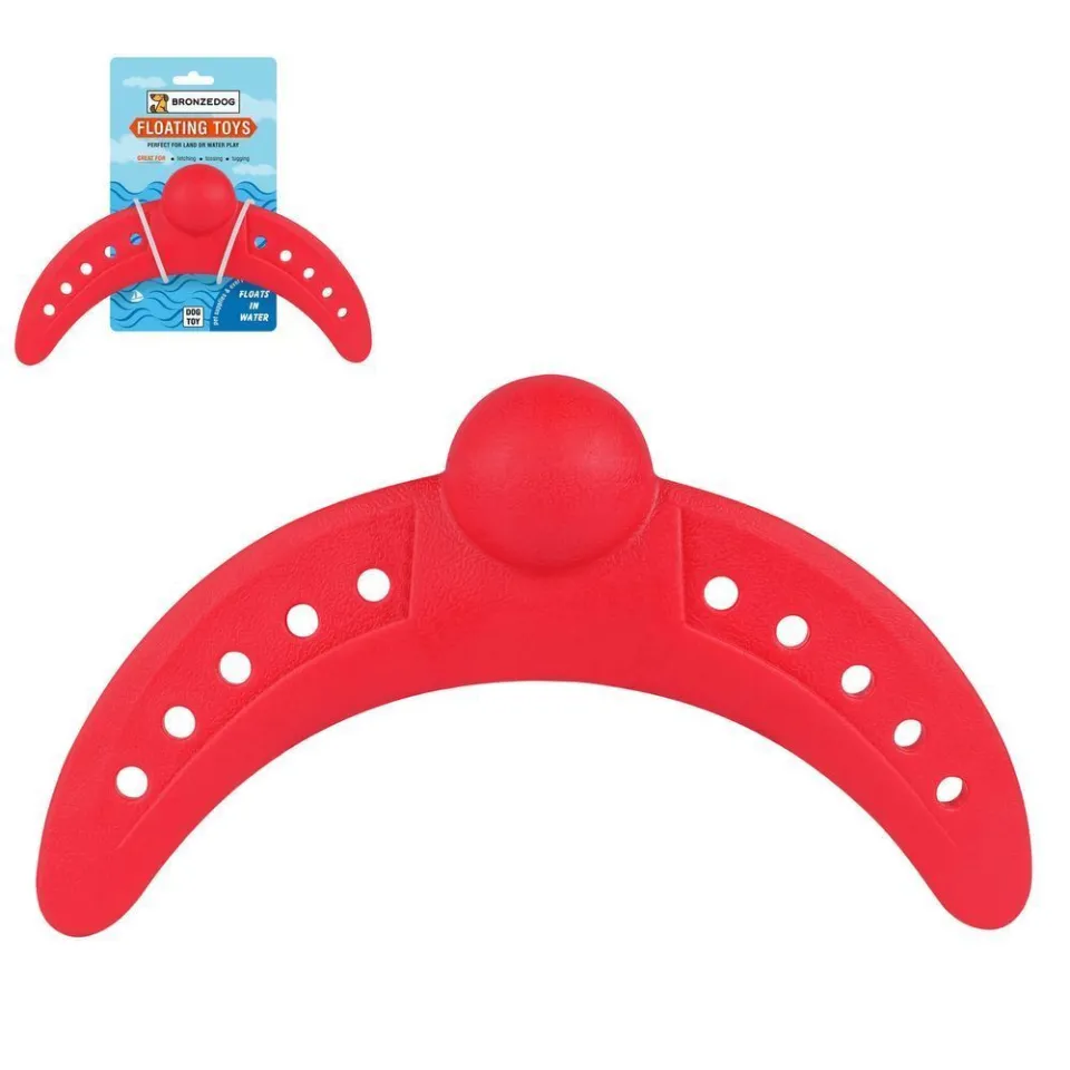Фото Іграшка для собак для плавання Bronzedog FLOAT Boomerang Бумеранг 26 х 13 см XL Червоний купити за ціною ₴216.00