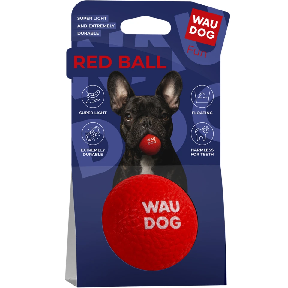 Фото Іграшка для собак WAUDOG Fun Red Ball, спінений термопластичний поліуретан, 70 мм, Червоний купити за ціною ₴228.00