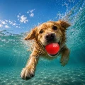 Фото Іграшка для собак WAUDOG Fun Red Ball, спінений термопластичний поліуретан, 70 мм, Червоний купити за ціною ₴228.00