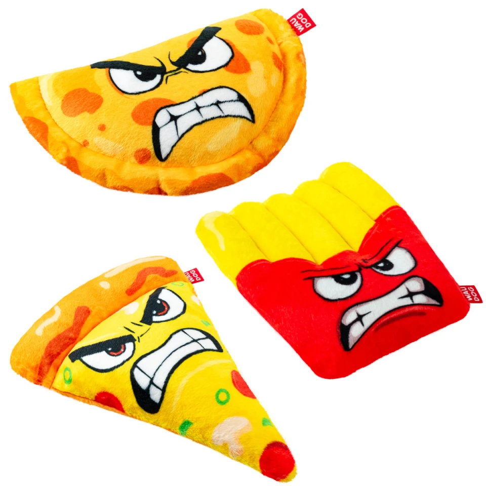Фото Іграшка для собак WAUDOG Fun Plush Піца, плюш, 22,5х16 см з пискавкою та шарудінням купити за ціною ₴199.00