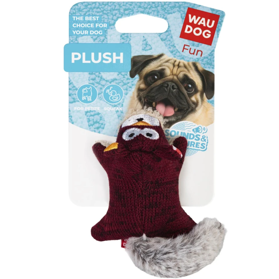 Фото Іграшка для собак WAUDOG Fun Plush Білка, трикотаж, Ш 4 см, Д 9 см, S купити за ціною ₴202.00