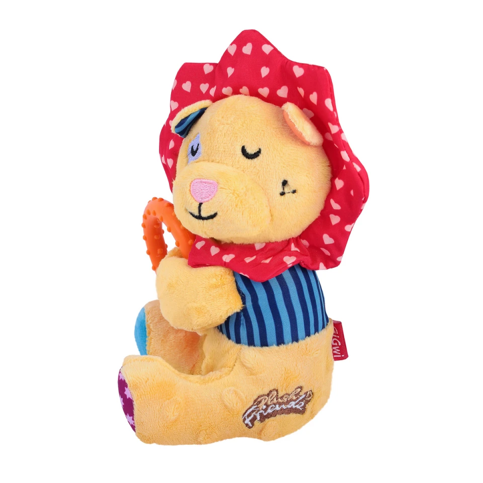 Фото Іграшка для Собак Gigwi Plush Friendz Лев з пищалкою та кільцем (8565) купити за ціною ₴389.00