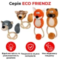 Фото Іграшка для собак Лисиця з пищалкою та мотузкою GiGwi ECO FRIENDZ, перероблений текстиль М 30 см Помаранчевий купити за ціною ₴472.00