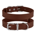 Фото Нашийник для Собак Шкіряний Barksi Classic з Хромованою Фурнітурою Коричневий XS(54026/Т) купити за ціною ₴148.00