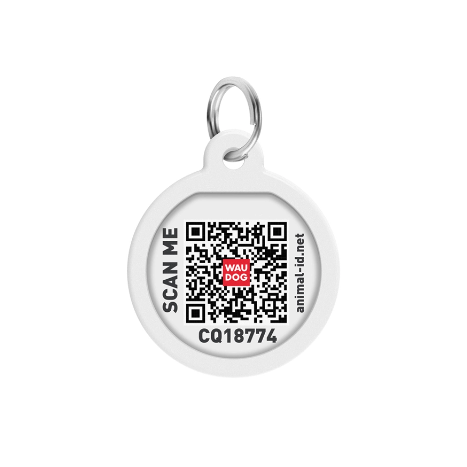 Фото Адресник для собак та котів металічний WAUDOG Smart ID з QR паспортом, малюнок "Авокадо 2", круг, Д 25 мм купити за ціною ₴150.00