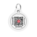 Фото Адресник для собак і котів металевий WAUDOG Smart ID з QR паспортом, малюнок "Дім", коло, Д 30 мм купити за ціною ₴165.00