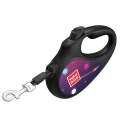 Фото Повідець-рулетка для собак WAUDOG R-leash, малюнок "Ракетобудування", світловідбиваюча стрічка, S, до 15 кг, 5 м чорний купити за ціною ₴715.00