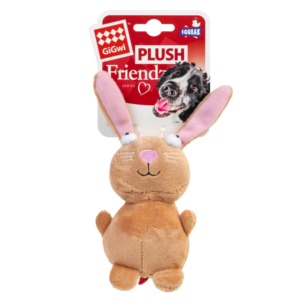 Фото Іграшка для собак Кролик з пищалкою GiGwi Plush, плюш, 16 см купити за ціною ₴265.00