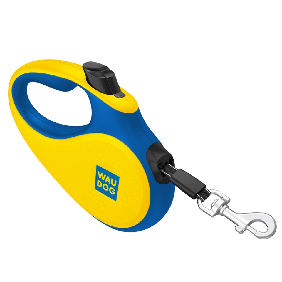 Фото Повідець-рулетка для собак WAUDOG R-leash, малюнок "Colors of freedom", XS, до 12 кг, 3 м, світловідбивна стрічка купити за ціною ₴520.20