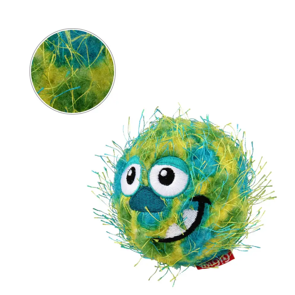 Фото Іграшка для Собак Gigwi Crazy Ball Гумовий М'яч з ворсистим покриттям та пищалкою 7 см купити за ціною ₴318.00