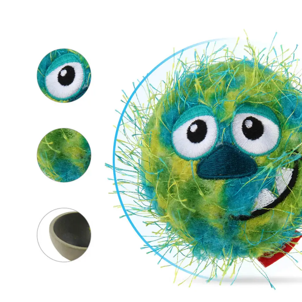 Фото Іграшка для Собак Gigwi Crazy Ball Гумовий М'яч з ворсистим покриттям та пищалкою 7 см купити за ціною ₴318.00