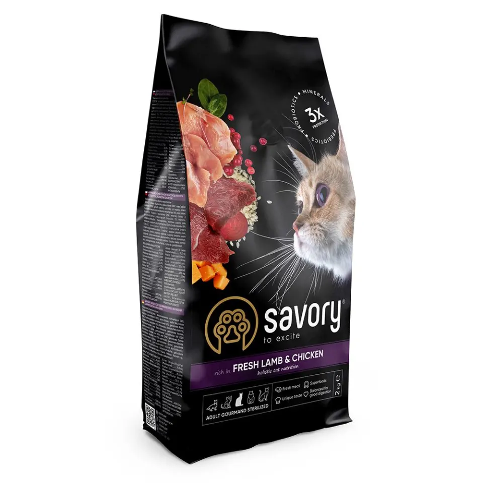 Фото Savory Adult Cat Steril Fresh Lamb & Chicken купити за ціною ₴1273.00