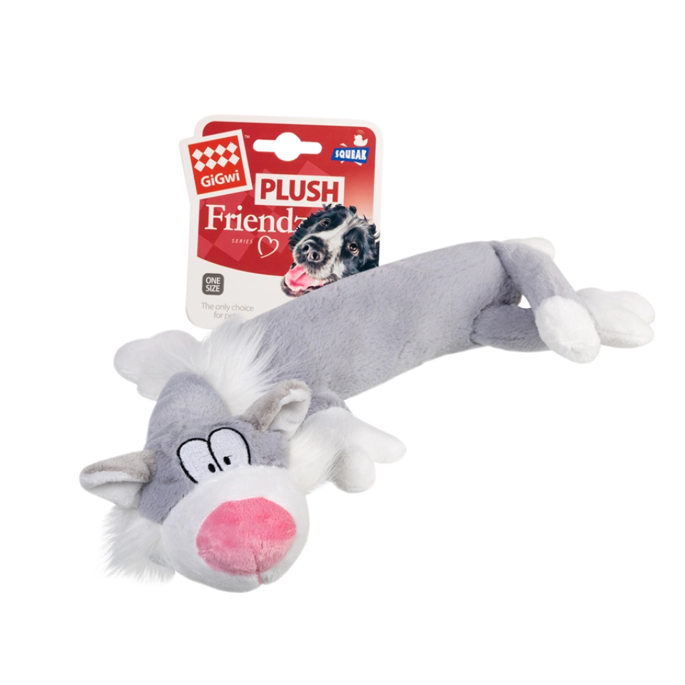 Фото Іграшка для собак Кіт з пищалкою / тканина GiGwi Plush, плюш, штучне хутро, 63 см купити за ціною ₴725.00