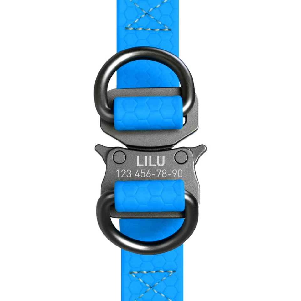 Фото Шлея для собак водостійка WAUDOG Waterproof, c QR паспортом, металічна пряжка-фастекс, Ш 25 мм, Дов 60-90 см блакитний купити за ціною ₴1057.05