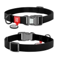 Фото Нашийник для собак водостійкий WAUDOG Waterproof c QR паспортом, пластикова пряжка-фастекс, Ш 25 мм, Дов 38-58 см, чорний купити за ціною ₴281.01