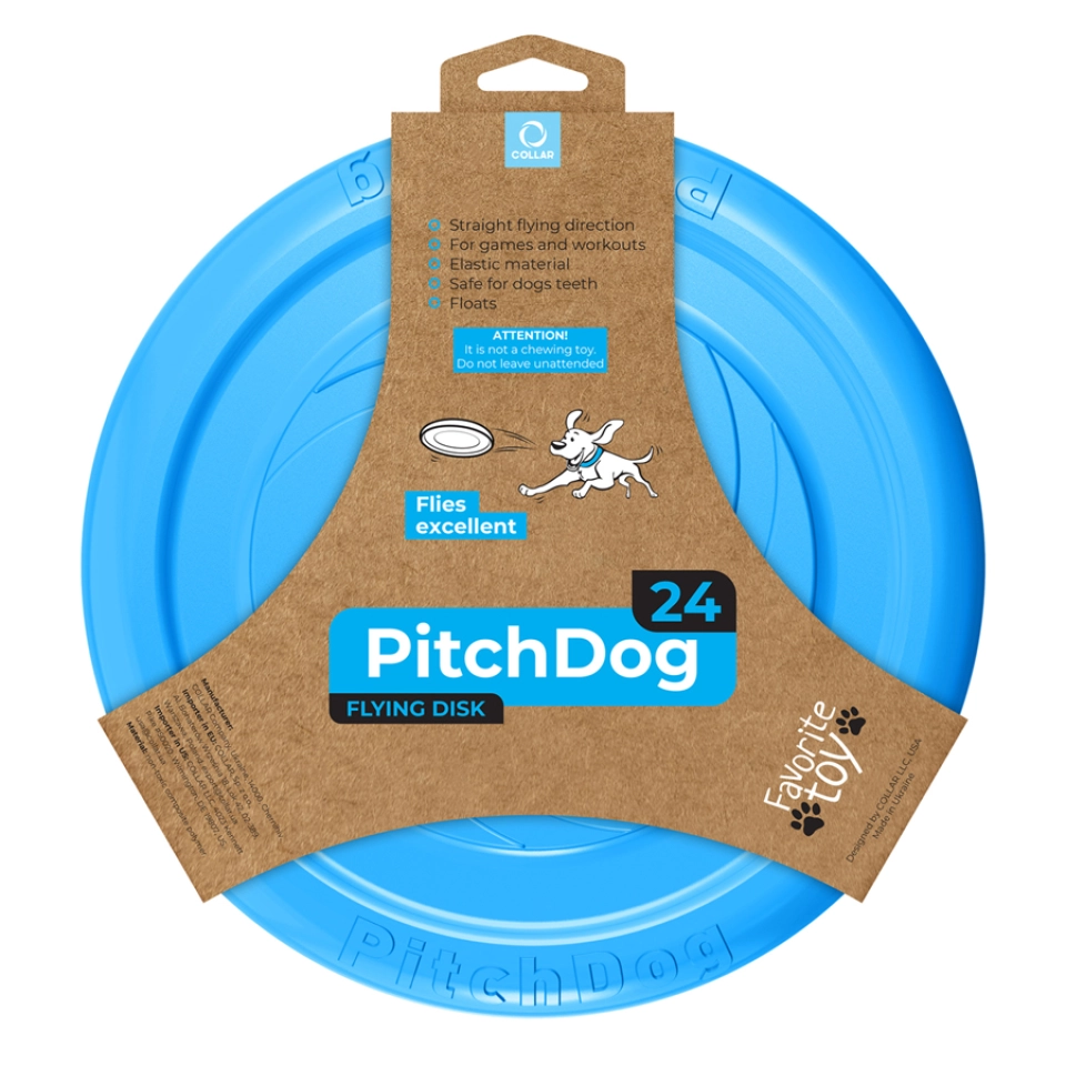 Фото Ігрова тарілка для апортировки PitchDog, діаметр 24 см блакитний купити за ціною ₴396.00