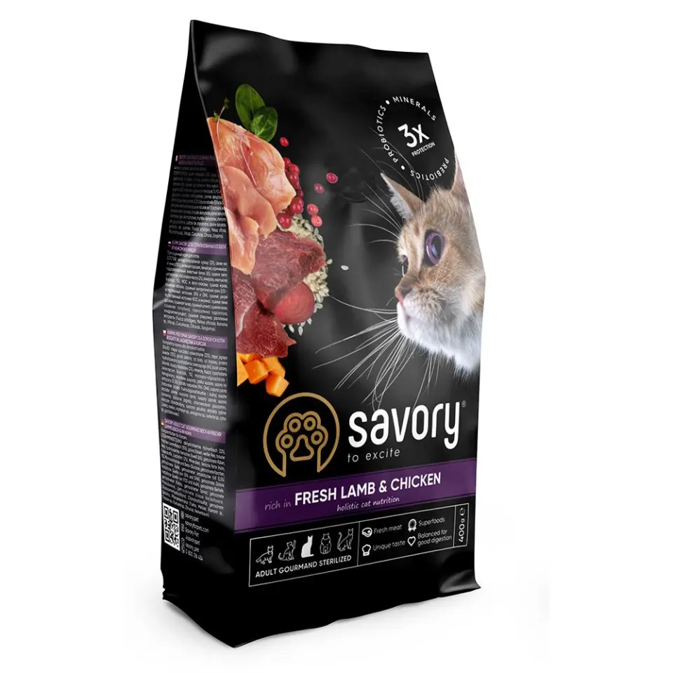Фото Savory Adult Cat Steril Fresh Lamb & Chicken купити за ціною ₴324.00
