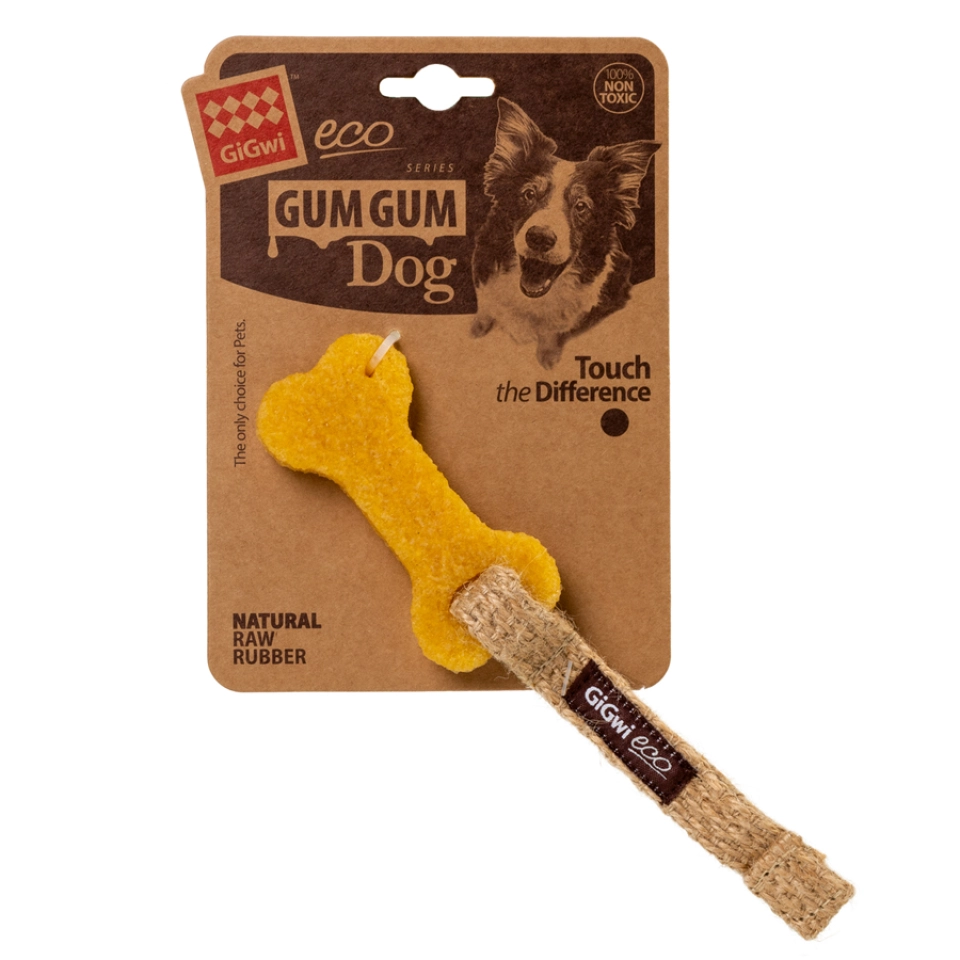 Фото Іграшка для собак Маленька кістка GiGwi Gum gum каучук, пенька, 9 см купити за ціною ₴224.00