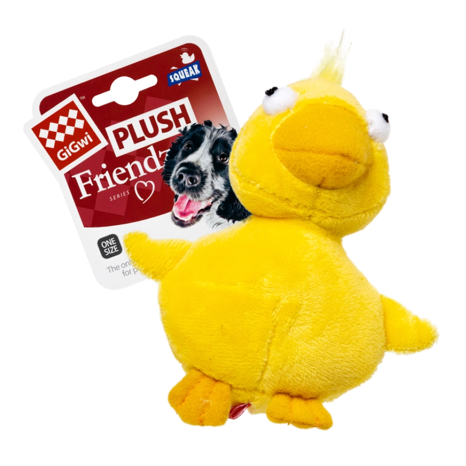 Фото Іграшка для собак Качка з пищалкою GiGwi Plush, плюш, штучне / тканина, МТХ, 11 см купити за ціною ₴258.00