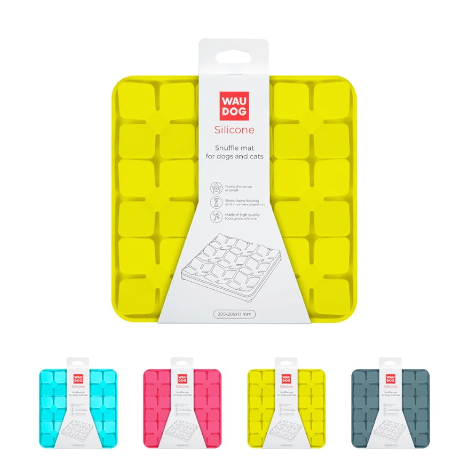 Фото Килимок для пошуку корму WAUDOG Silicone, 205х205х17 мм, жовтий купити за ціною ₴390.00