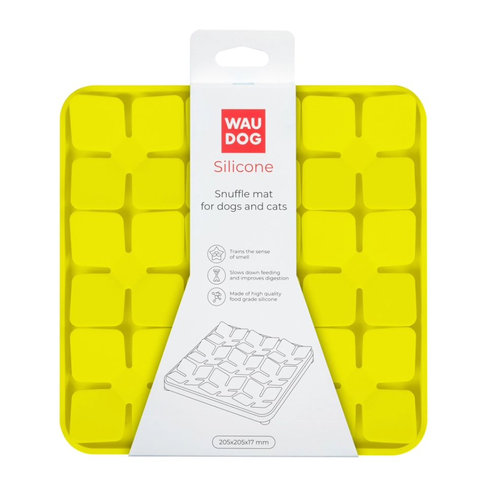 Фото Килимок для пошуку корму WAUDOG Silicone, 205х205х17 мм, жовтий купити за ціною ₴390.00