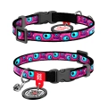 Фото Нашийник для котів нейлоновий WAUDOG Nylon з QR паспортом, малюнок "Око монстра", пластиковий фастекс, XS, Ш 10 мм, Дов 20-30 см купити за ціною ₴118.00