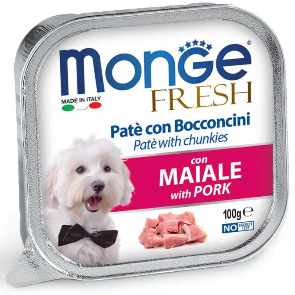 Фото Корм вологий для собак Монж Monge Dog FRESH із свининою купити за ціною ₴53.00