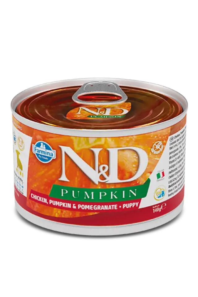 Фото Корм вологий для цуценят Фарміна N&D Grain Free PUMPKIN CHICKEN PUPPY MINI купити за ціною ₴127.00