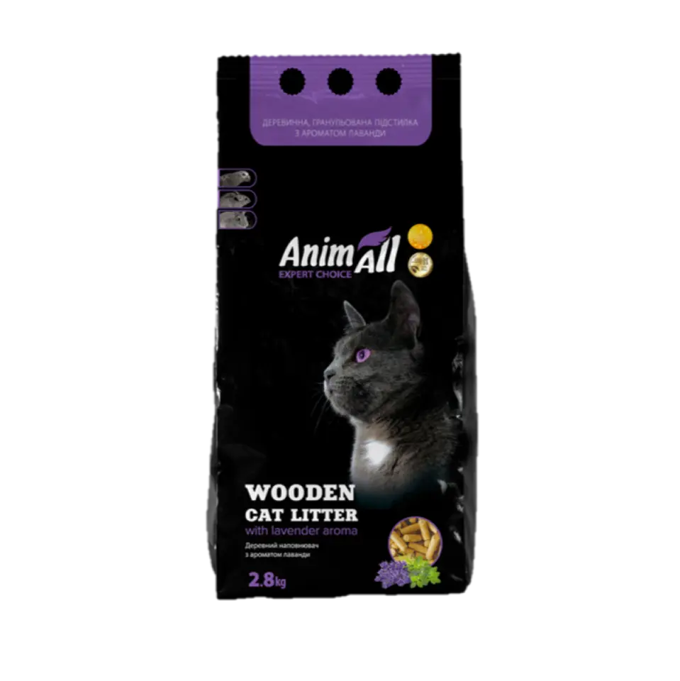 Фото Деревний наповнювач AnimAll з ароматом лаванди 2,8 кг купити за ціною ₴134.00