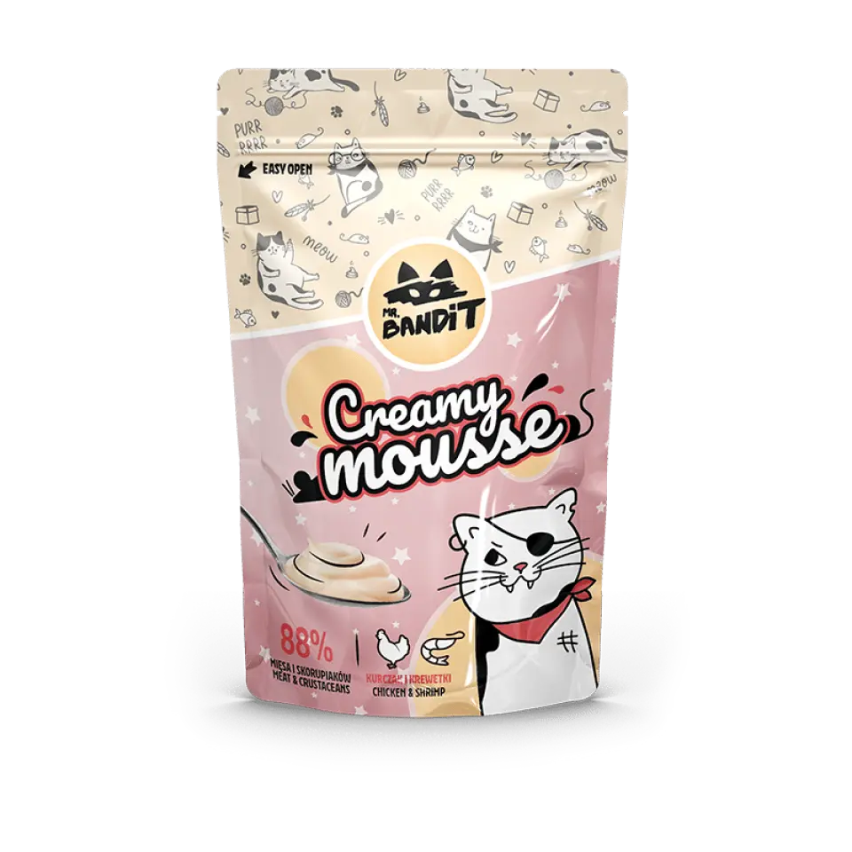 Фото Mr. Bandit Вершковий Мус курка і креветки для котів, 60 г купити за ціною ₴21.50