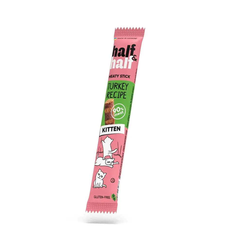 Фото Ласощі Half&Half м'ясні палички для кошенят з індичкою 5 г купити за ціною ₴16.00