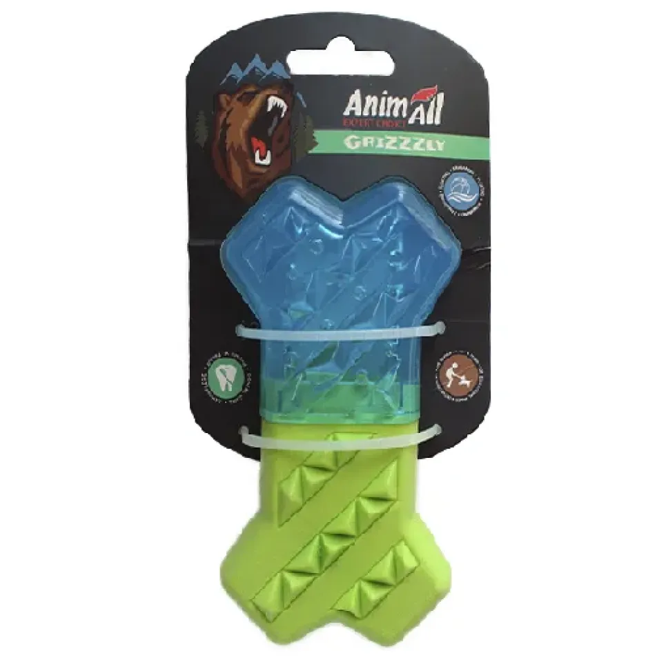 Фото AGrizZzly Охолоджуюча іграшка для зубів Холодна кістка, blue/green купити за ціною ₴189.00