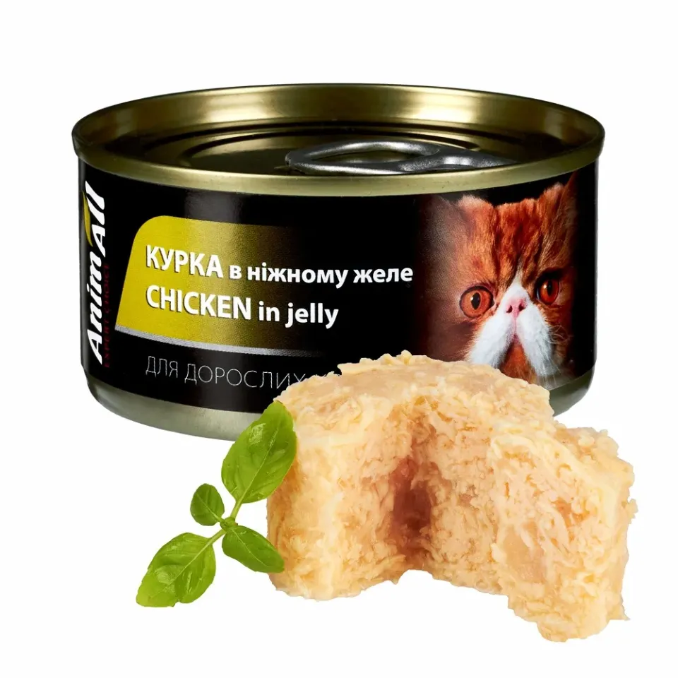 Фото Консерва Animall для котів з куркою в ніжному желе купити за ціною ₴58.00