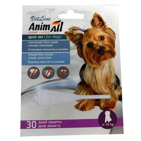 AnimAll VetLine Спот-он краплі для собак від 4 кг до 10 кг купити за ціною ₴146.00