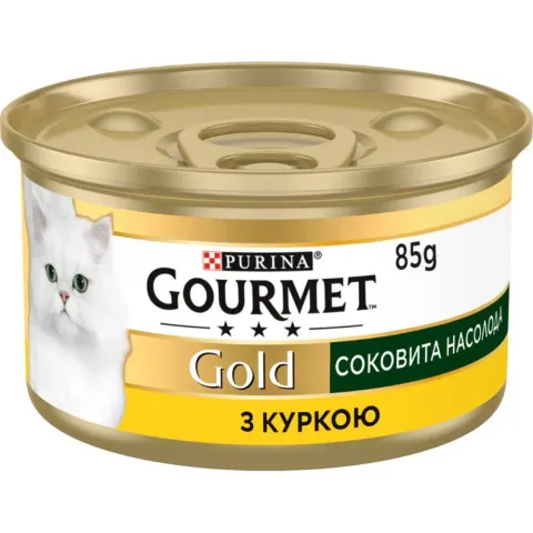 Корм вологий для котів Гурме Голд GOURMET GOLD соковита насолода з куркою 85 г купити за ціною ₴31.05