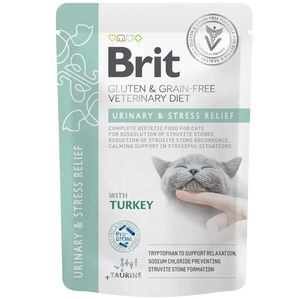 Фото Вологий корм Бріт Brit VetDiets Urinary для котів при лікуванні та профілактиці сечокам'яної хвороби з індичкою купити за ціною ₴85.00