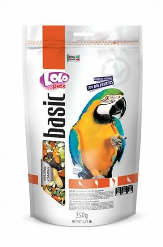 Фото Лоло Петс Lolo Pets Doypack Повнораціонний корм для великих папуг, 350 г купити за ціною ₴250.00