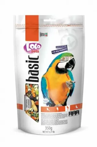 Лоло Петс Lolo Pets Doypack Повнораціонний корм для великих папуг, 350 г купити за ціною ₴250.00