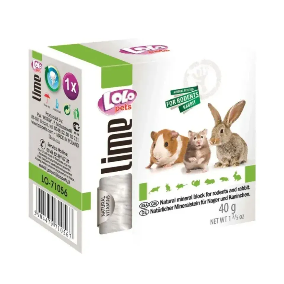 Фото Лоло Петс Lolo Pets Мінеральний камінь для гризунів з кальцієм, 40 г купити за ціною ₴72.00