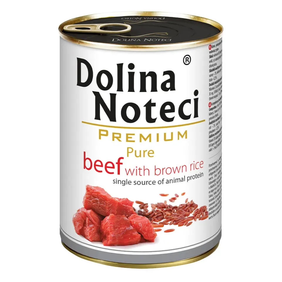Фото Консерва Dolina Noteci Premium Pure для собак  алергіків з яловичиною та коричневим рисом, 400 гр купити за ціною ₴199.30