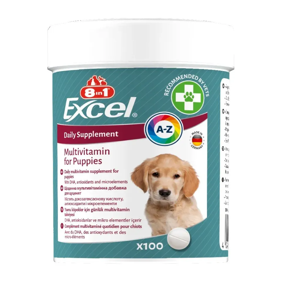 Фото Вітаміни для дорослих собак 8in1 Excel "Multi Vitamin Puppy", 100 таблеток купити за ціною ₴544.00