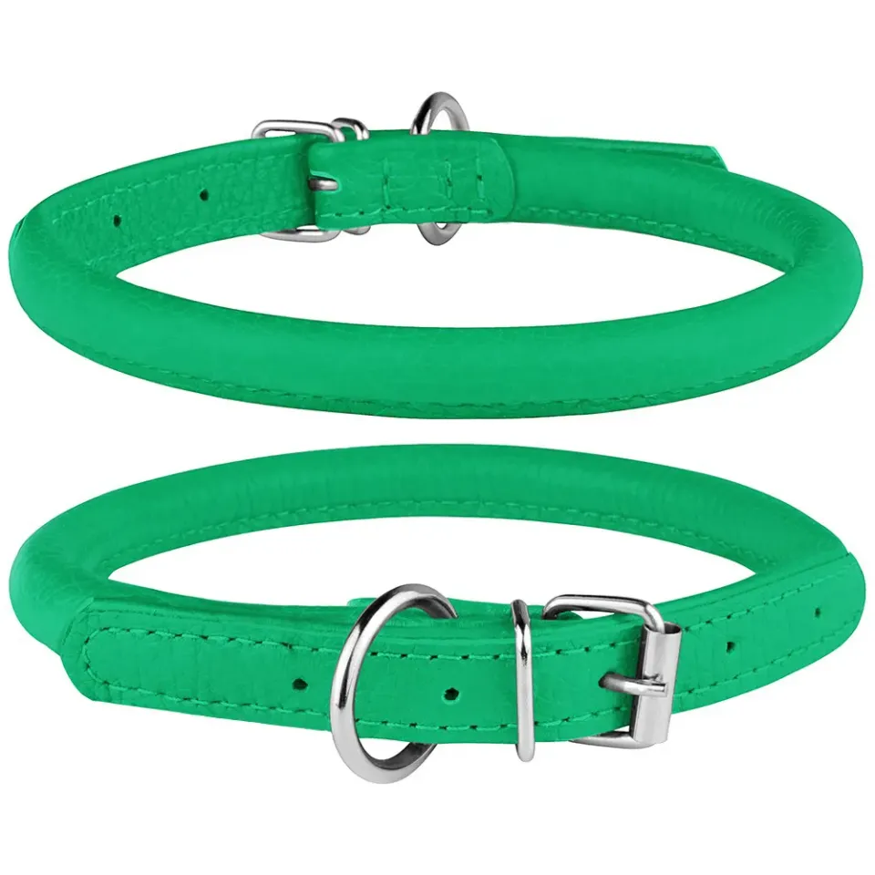 Фото Нашийник для собак Barksi круглий шкіряний Салатовий  XS(00015) купити за ціною ₴124.20