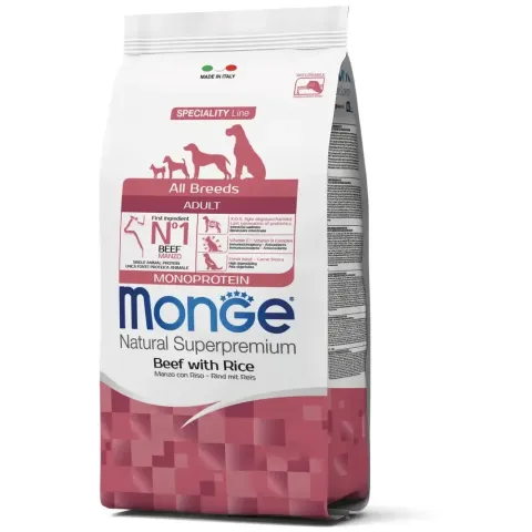 Monge Dog All breeds Hypo сухий корм для собак всіх порід з яловичиною та рисом 15 кг купити за ціною ₴310.00